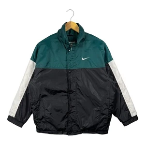 Vintage Nike Colorblock Full Zip Windbreaker Black Green Mens Large - Picture 1 of 7