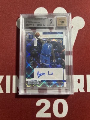 2019 Contenders Draft Zion Williamson School Colors Diamond RC Auto /5 BGS 9/10 - Image 1 of 2