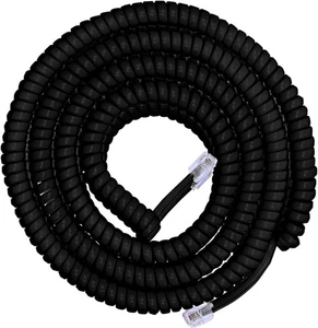 Coiled Telephone Cord, 4 Feet Coiled, 25 Feet Uncoiled, Phone Cord works with Al - Picture 1 of 7