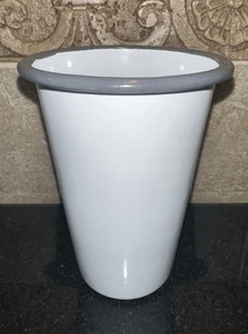 NEW Crow Canyon Enamelware White Gray Rim 14 oz Tumbler Drinking Cup - Picture 1 of 3