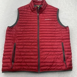 Eddie Bauer Vest Jacket Mens XL Puffer Down Travex EB700 Outdoors Hiking Red - Picture 1 of 9