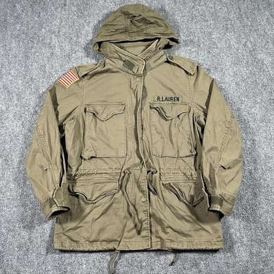 Polo Ralph Lauren M65 Field Jacket Mens Small Green Army Herringbone Military - Image 1 of 4