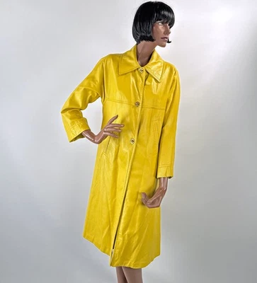 Bonnie Cashin for Sills 70s Vintage Mod Leather Coat Turnlocks Medium - Image 1 of 4