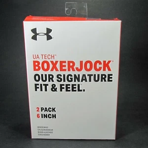 Under Armor Mens BoxerJock 6" Inseam Boxer Briefs USA Pattern Medium 2-Pack - Picture 1 of 5