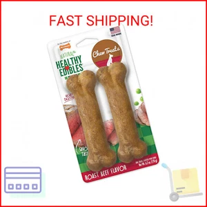 Nylabone Healthy Edibles Natural Dog Chews Long Lasting Roast Beef Flavor Treats - Picture 1 of 2