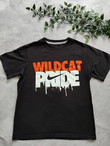 Nike kids boys black white orange t-shirt top wild cat pride 8-9 years vintage - Picture 1 of 5