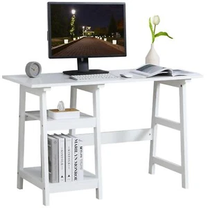 HOMCOM Computer Desk w/ Storage Shelf Study Table w/ bookshelf for Home Office - Picture 1 of 11