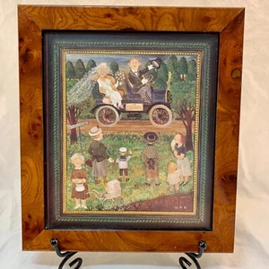 Vintage Swedish Greta Digman (GPD) framed art print of a wedding day 21x18cm - Bild 1 von 7