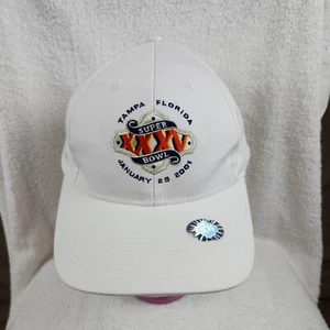 Vintage 2001 Super Bowl XXXV Tampa FL Hat Cap Snapback White Logo NFL Football - Picture 1 of 13