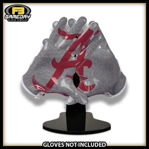Football Receiver Gloves Display w/ Stand for Alabama Crimson Tide Gloves! SEC - Picture 1 of 10