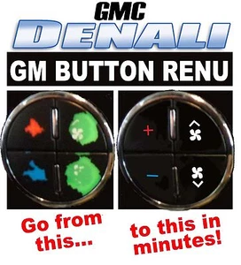 2007-2013 GMC DENALI AC BUTTON DECALS GM CLIMATE CONTROL REPAIR SET - Picture 1 of 6