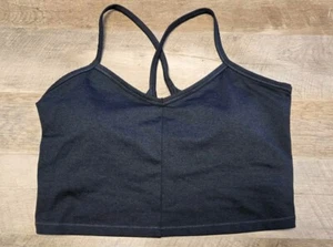 ALL IN MOTION Light Support Allover Cozy Cami Sports Bra Heathered Black XL - Picture 1 of 2