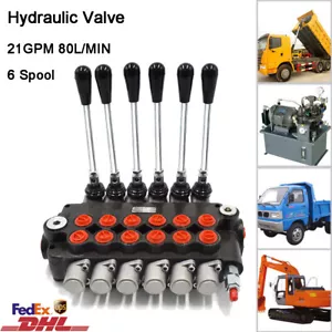6 Spool Hydraulic Valve 21 GPM 80L/min Pressure Valves for Dump Truck Tractors - Picture 1 of 12