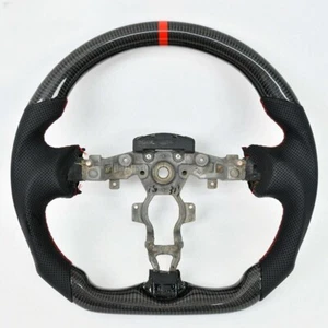 Real Carbon Fiber Perforated Leather Steering Wheel For 09-21 NISSAN 370Z Z34 - Picture 1 of 7