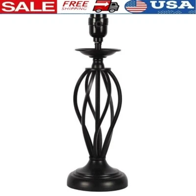 Black Metal Cage Accent Lamp Base Suitable Fitter Shades Office Bedroom New - Image 1 of 4