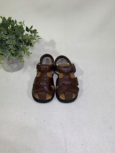 Stride Rite Brown WAVES Leather Closed Toe Child's Sandal Unisex 8W