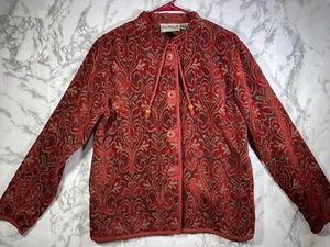 Vintage Flashback Women's Size M Tapestry Jacket Unique Boho Beaded Floral - Picture 1 of 6
