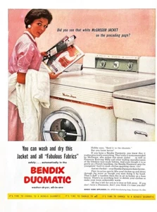 1954 BENDIX WASHER Genuine Vintage Print Ad Laundry Washing Machine Appliance - Picture 1 of 1