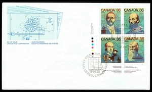 Canada FDC - 1987 - Science & Technology Inovation, Scott # 1138a Plate Block - Picture 1 of 1