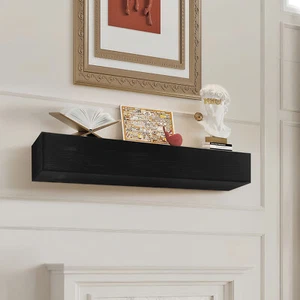 Fireplace Mantel Wood Shelf Floating Rustic Fireplace Mantel 48" Espresso - Picture 1 of 12