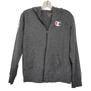 Champion Athleticwear Sudadera con Capucha Cremallera Completa Frontal Para Mujer Talla Grande Gris Brazo Deletreado - Imagen 1 de 5
