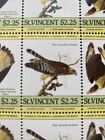 St. Vincent 1985 J J Audubon Red Shouldered Hawk & Crested Caracara Whole Sheet
