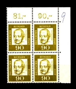 BUND bed. Deutsche (y)   90  Pf. **, Mi. 360 - Eckrand-Vierer o.r. postfrisch - Picture 1 of 1