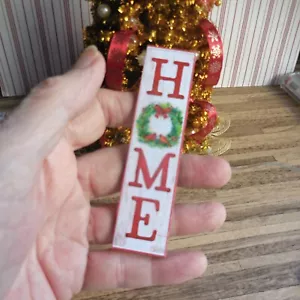 CHRISTMAS COUNTRY HOME 4" TALL PORCH SIGN ~ DOLLHOUSE MINIATURE - Picture 1 of 2