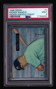1996 TOPPS FINEST #1 MICKEY MANTLE 1951 BOWMAN #253 PSA 9 YANKEES SCRATCHED CASE