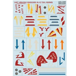 Print Scale 72-446 Decal airplane 1:72 Unit Insignia Nakajima Ki-43 Tail marks - Picture 1 of 24