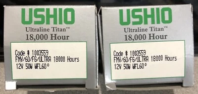 USHIO FNV/60/FG/ULTRA  light  12V  50W/WFL  60degree  MR 16 18,000 Hour (2 Pack) - Image 1 of 2