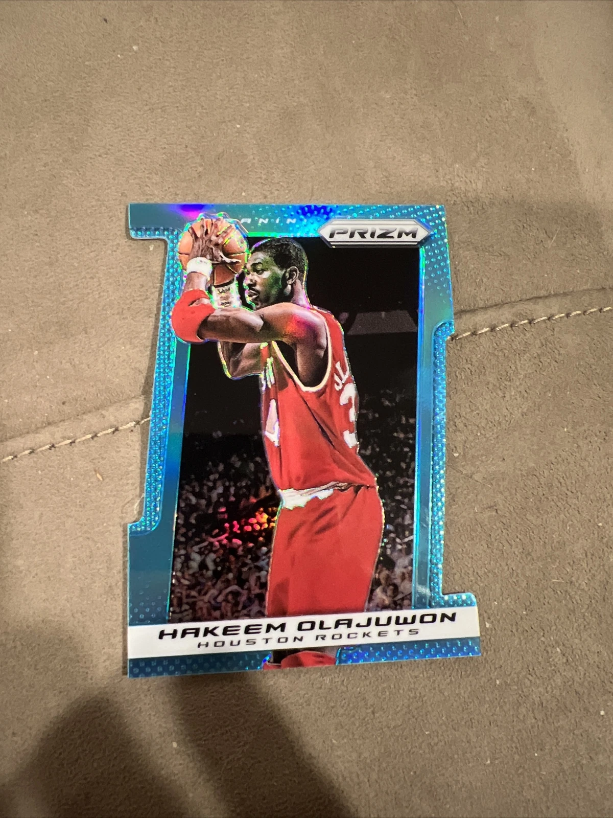2013-14 Panini Prizm Light Blue Prizm Die-Cut 124/199 Hakeem Olajuwon #254 HOF