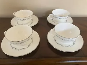 Royal Doulton CORONET English Bone China 4 Coffee Cups and Saucers (HOW-35A) - Picture 1 of 8