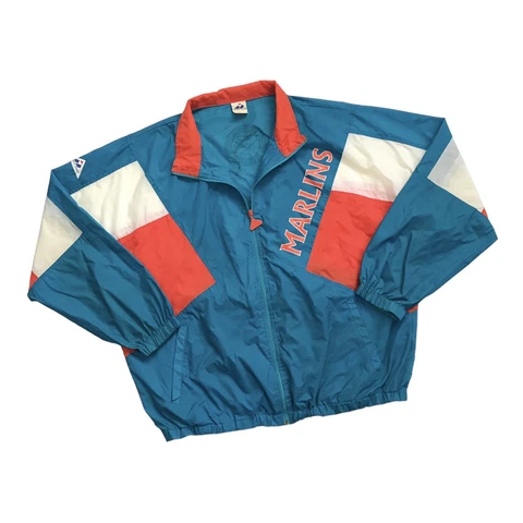 VINTAGE APEX ONE FLORIDA MARLINS WINDBREAKER JACKET XL MENS MIAMI FULL ZIP MLB Cover