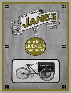 10909.Póster decorativo.Pared habitación.Diseño interior vintage.Tienda de bicicletas James Delivery - Imagen 1 de 1