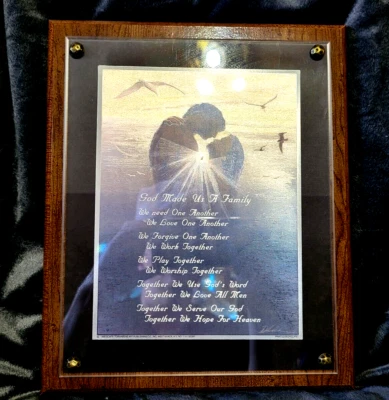 God Made Us A Family-Wooden Wall Plaque - Image 1 of 3