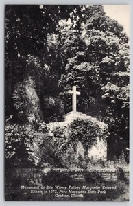 Monument Father Pere Marquette State Park Grafton IL Illinois Postcard - Picture 1 of 2