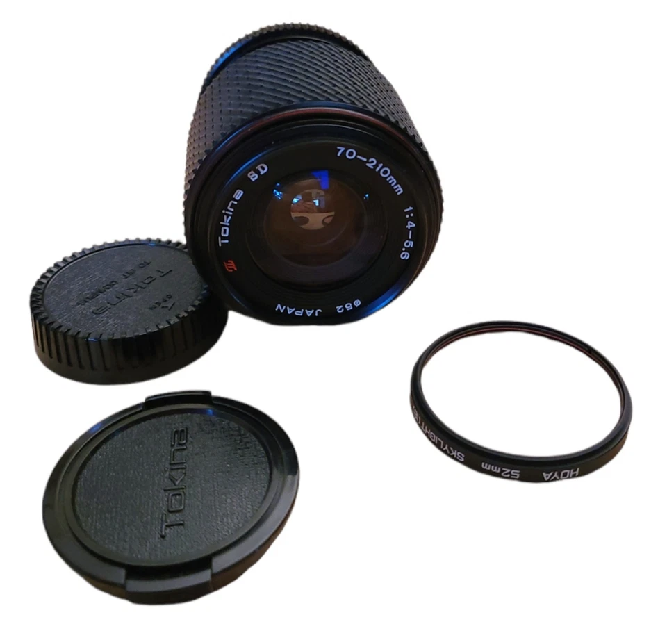 Clean: Tokina Camera Lens SD 70-210mm 1:4-5.6 52 Japan w Hoya filter: Olympus Mt - Image 1 of 1