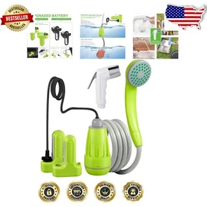 Rechargeable Outdoor Shower System with LED Indicator - Essential Camping Gear - Picture 1 of 10