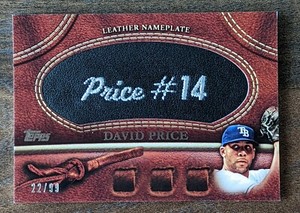 2011 Topps #MGL-DP David Price Leather Nameplate Tampa Bay Rays #22/99