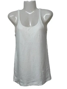 309# Gap Ladies Cotton White Scoop Neck Stretch Vest Style Top L PLEASE READ DES - Picture 1 of 12