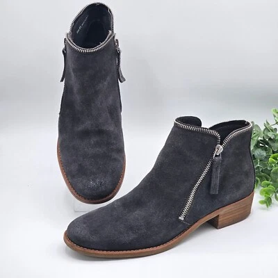 Dolce Vita Botines de Gamuza Botines con Cremallera Lateral para Mujer 8.5 Gris Oscuro Detalle de Cremallera Foto 1 de 4