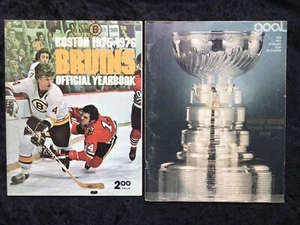 LOT 1975-1976 NHL Boston Bruins Yearbook NM-& 1977 Stanley Cup Playoffs Bruins - Picture 1 of 13