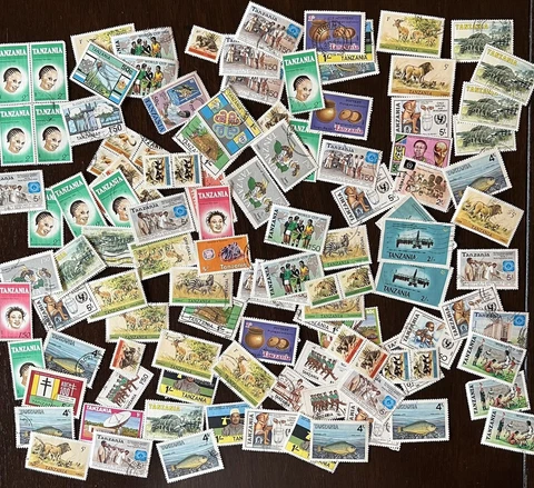 HUGE TANZANIA INVESTOR LOT OF STAMPS MINT, USED, BLOCKS, PAIRS Cover