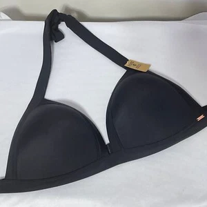 PINK Victoria's' Secret Triangle Bikini Top Womens XXL Black Padded Plunge NWT - Picture 1 of 10