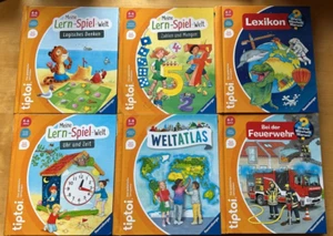 Tiptoi Bücher 6 Stück - Lexikon, Feuerwehr, Weltatlas, Lern und Spiel Welt - NEU - Bild 1 von 2