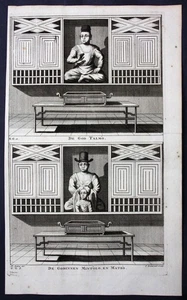 1726 Mapa Grabado Del Templo God De Jakarta Indonesia Fort Valentijn Asia 68204 - Imagen 1 de 1