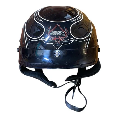 Harley Davidson Half Helmet Silver Flames DOT Approved XXL (63-64) - Image 1 of 4