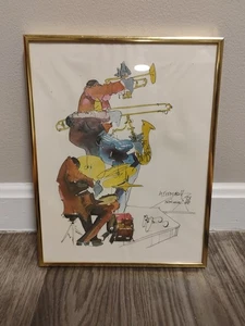 Acquerello Leo Meiersdorff anni 70 firmato e datato stampa incorniciata NOLA - Foto 1 di 5