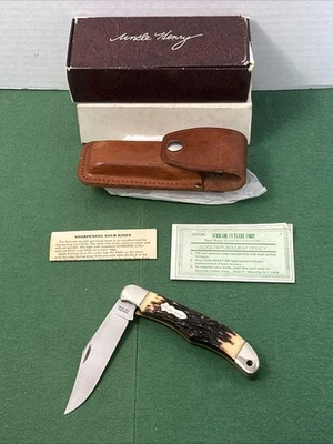 SCHRADE UNCLE HENRY 127UH Knife w/ Sheath ~ Vintage~ Made in USA ~ New Old Stock - Image 1 of 4